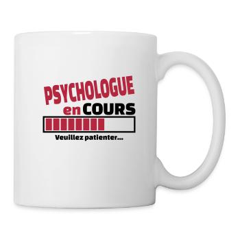 psychologue en cours - Mug blanc - blanc - Droite