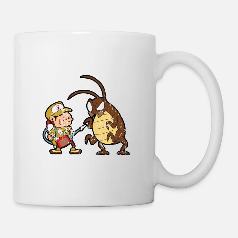 Retro Vintage Grunge Style Schädlingsbekämpfer - Tasse - Weiß