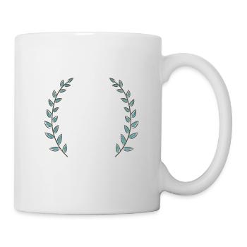 Blumen, Kranz, Ornament, Monogram, Vintage, Love - Tasse - Weiß - Rechts