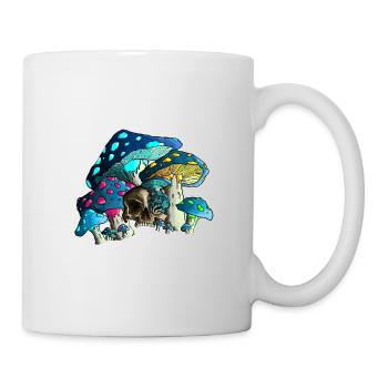 Crâne aux champignons. Crâne et champignons - Mug blanc - blanc - Droite