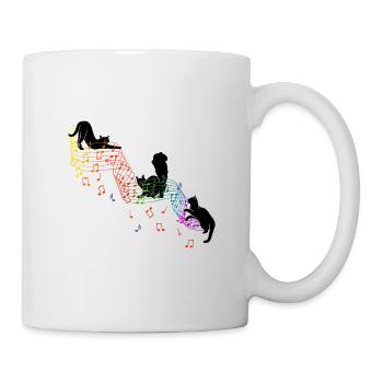 Niedliche Katzen machen Musik Geschenk Musiker - Tasse - Weiß - Rechts