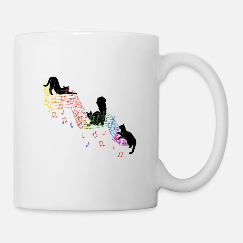 Niedliche Katzen machen Musik Geschenk Musiker - Tasse - Weiß