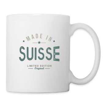 Swiss made in Switzerland Geburtstagsgeschenk - Tasse - Weiß - Rechts