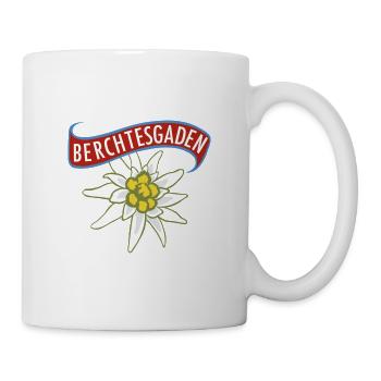 Berchtesgaden Schriftzug Edelweiß - Tasse - Weiß - Rechts