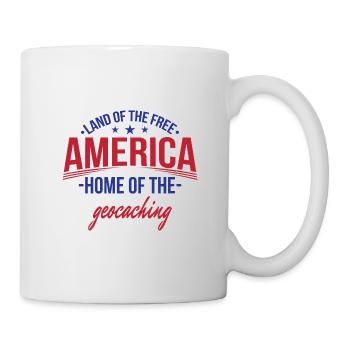 America free country, home of geocaching USA - Mug - white - Right
