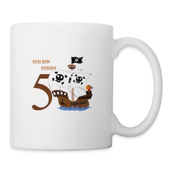 Piratenschiff Geburtstag 5 - Tasse - Weiß - Rechts