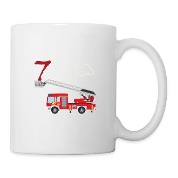 Camion de pompiers - 7e anniversaire - Mug blanc - blanc - Droite
