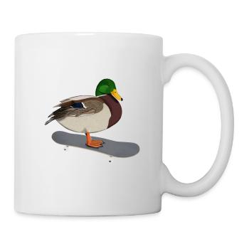 Duck Skateboard Bird Skating Funny Animal - Mug - white - Right