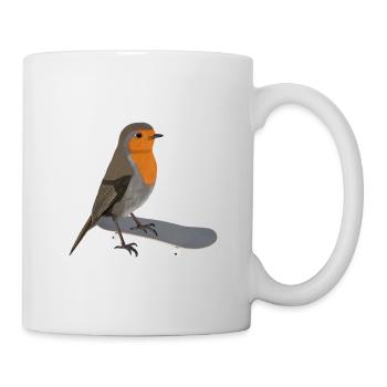 Robin Skateboard Bird Skating Funny Animal - Mug - white - Right