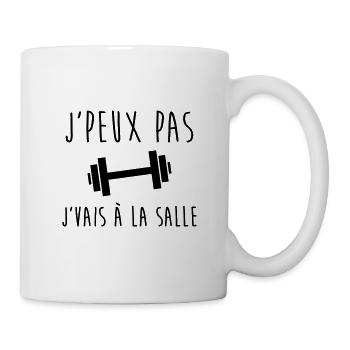 j'peux pas j'vais à la salle,muscu,musculation - Mug blanc - blanc - Droite