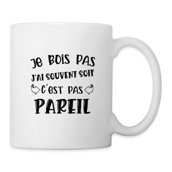 je bois pas - Mug blanc - blanc - Droite