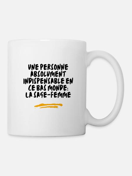 Sage-femme pensée interessante_noir-mamoway - Mug blanc - blanc