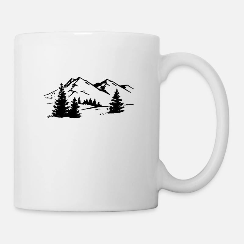 Berge Bäume - Tasse - Weiß