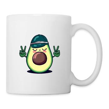 Hippie Avocado with Baseball Cap - Mug - white - Right