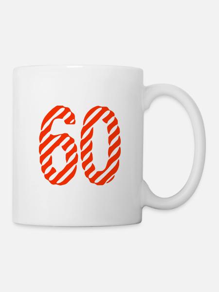 60. 60 ANS. 60e ANNIVERSAIRE. ANNIVERSAIRE 60 ANS. - Mug blanc - blanc