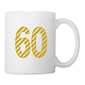 60. 60 ANS. 60e ANNIVERSAIRE. ANNIVERSAIRE 60 ANS. - Mug blanc - blanc - Droite