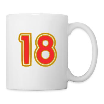 18. 18 YEARS OLD. 18th ANNIVERSARY. BIRTHDAY 18 YEARS. - Mug - white - Right