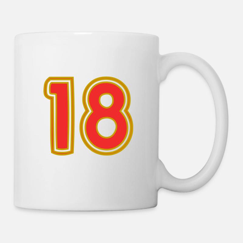 18. 18 ANS. 18e ANNIVERSAIRE. ANNIVERSAIRE 18 ANS. - Mug blanc - blanc