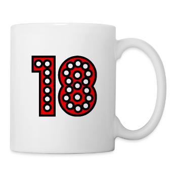 18. 18 YEARS OLD. 18th ANNIVERSARY. 18 BIRTHDAY. - Mug - white - Right