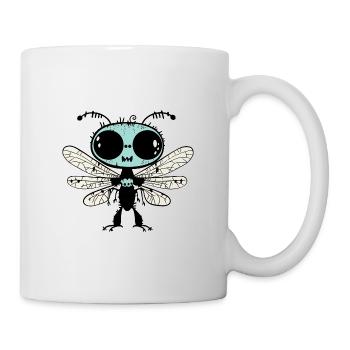 Libellule Halloween Bande dessinée drôle - Mug blanc - blanc - Droite