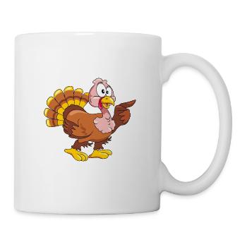 Dindon pointant du doigt surpris - Mug blanc - blanc - Droite