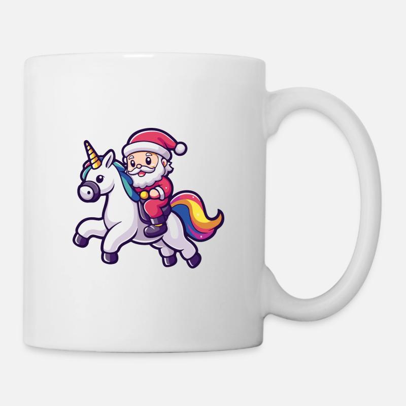 Einhorn Weihnachtsmann - Tasse - Weiß