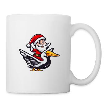 Pelikan Vogel Weihnachtsmann - Tasse - Weiß - Rechts