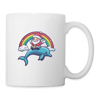 Dolphin Santa Claus Rainbow - Mug - white - Right