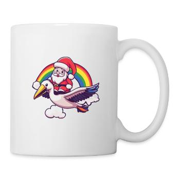 Pelican Bird Santa Claus Rainbow - Mug - white - Right