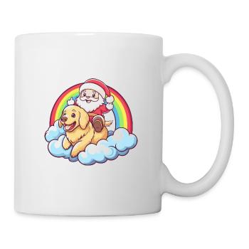 Golden Retriever Dog Santa Claus Rainbow Lu - Mug - white - Right