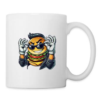 Cool Burger avec lunettes de soleil Rock des années 50 des années 60 - Mug blanc - blanc - Droite