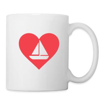 Heart with sailboat design - Mug - white - Right
