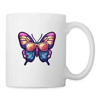 Papillon Bande Dessinée Vacances - Mug blanc - blanc - Droite
