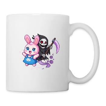 Pastel Goth Bunny Meets Grim Reaper Pixel Art - Mug - white - Right