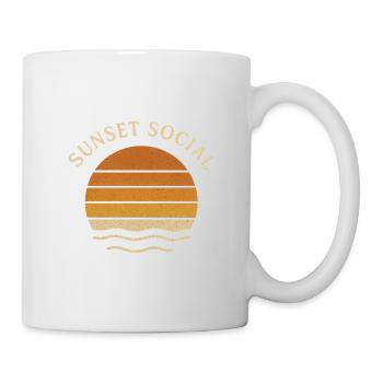 Sunset Social Logo - Tasse - Weiß - Rechts