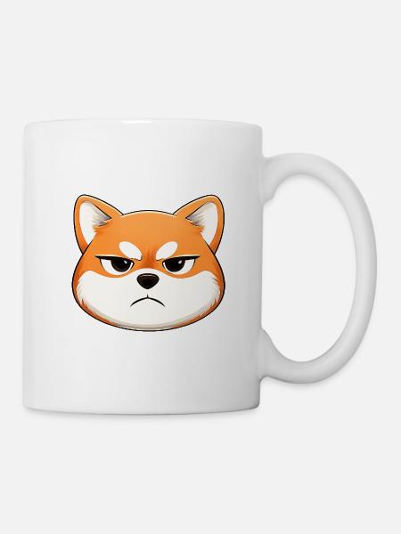 Grumpy, the shiba inu who makes a face - Mug - white