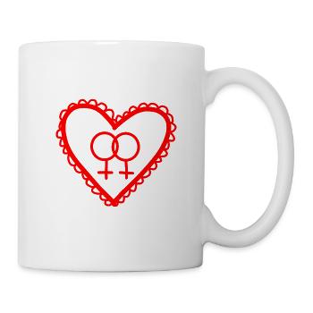Lesbian Love Heart Icon - Mug - white - Right