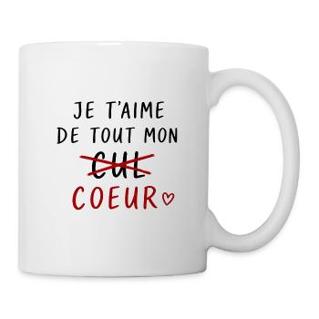 Je t’aime de tout mon cœur - Mug blanc - blanc - Droite