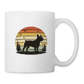 Silhouette du chien sauvage au coucher du soleil - Mug blanc - blanc - Droite
