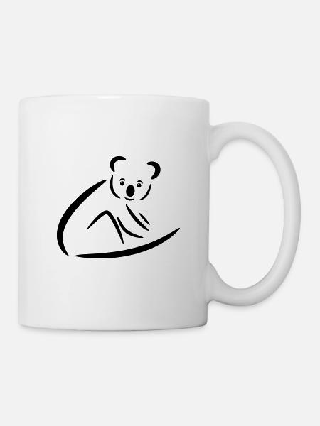 Koala mit leuchtenden Augen auf einem Ast - Tasse - Weiß