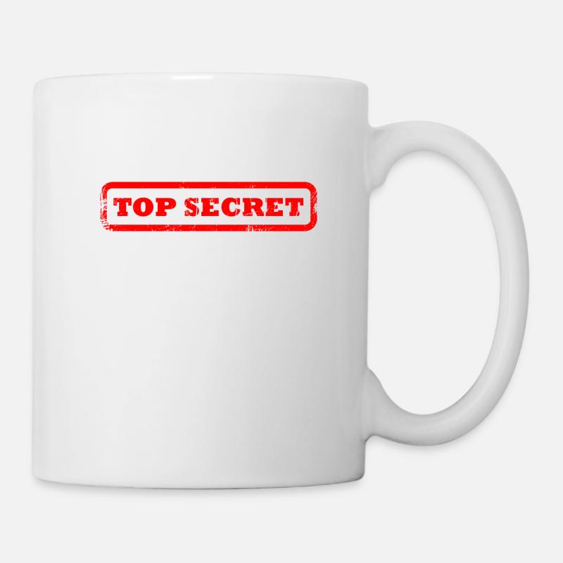 Top Secret symbole timbre conception chemise cadeau - Mug blanc - blanc