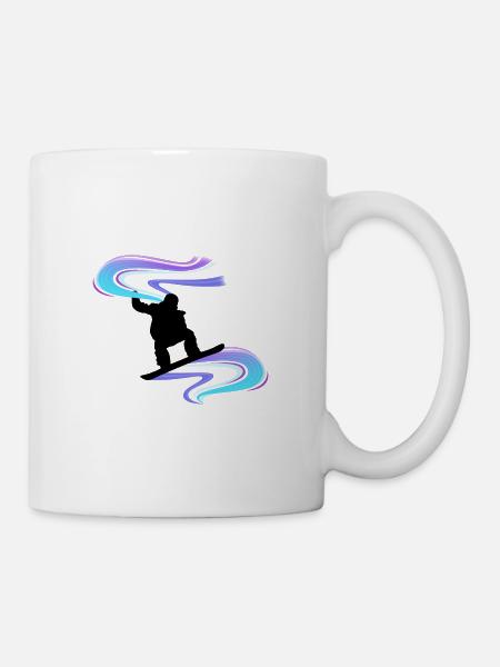Snowboard Snowboarder Vortex Noir - Mug blanc - blanc