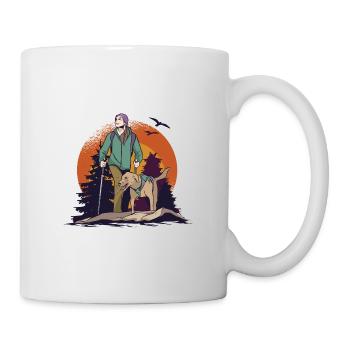 Marcher avec le chien - Mug blanc - blanc - Droite
