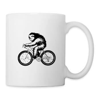 Faultier Fahrrad Rennrad Radsport - Tasse - Weiß - Rechts