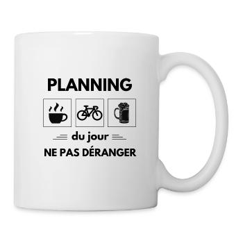 café vélo bière - Mug blanc - blanc - Droite