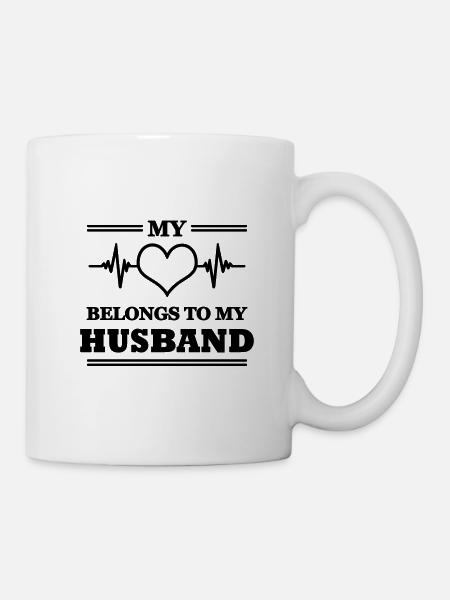 My heart belongs to my husband - Tasse - Weiß