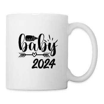 Baby 2024 Schwangerschaft verkünden Baby Geburt - Tasse - Weiß - Rechts