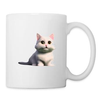 white cat - Mug - white - Right