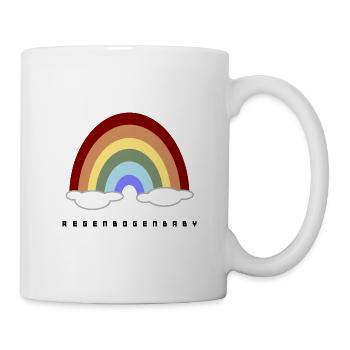 Regenbogenbaby (schwarze Schrift) - Tasse - Weiß - Rechts