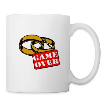 Junggesellenabschied JGA Ehe Schild game over (25) - Tasse - Weiß - Rechts